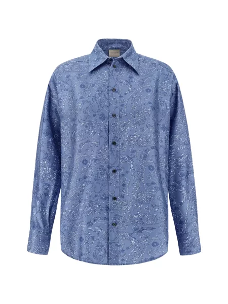 Top Paul & Shark de mătase cu imagine cu model paisley albastru