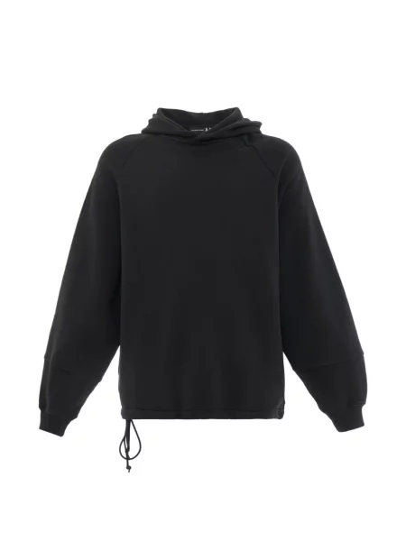 Hanorac cu glugă Applied Art Forms cu broderie negru
