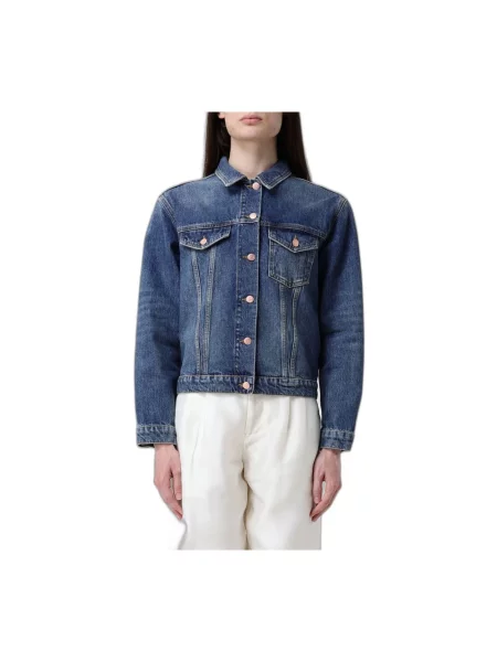Kurtka jeansowa Emporio Armani niebieska