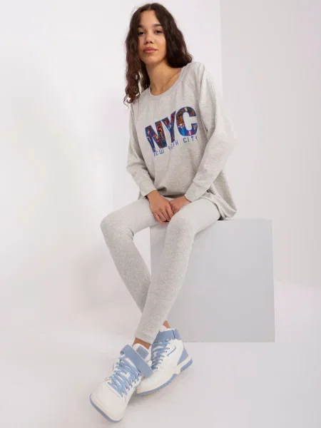 Pižama Fashionhunters siva