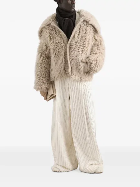 Pantaloni Dolce & Gabbana de catifea cord alb