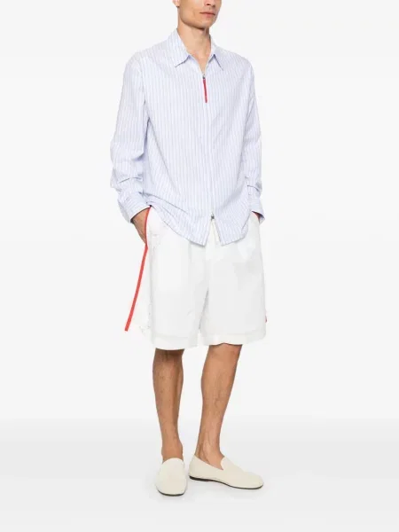 Pantaloni scurți Jacquemus cu dungi alb