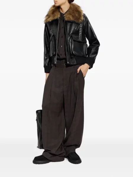 Gulerat geanta de piele Sacai negru
