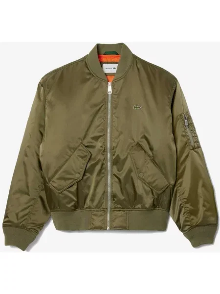 Kurtka Lacoste Bomber logo khaki XS zielona