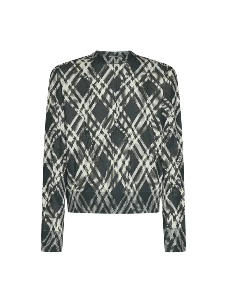 Sweter Burberry w kratę zielony