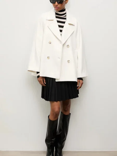 Answear.LAB płaszcz wełniany biały