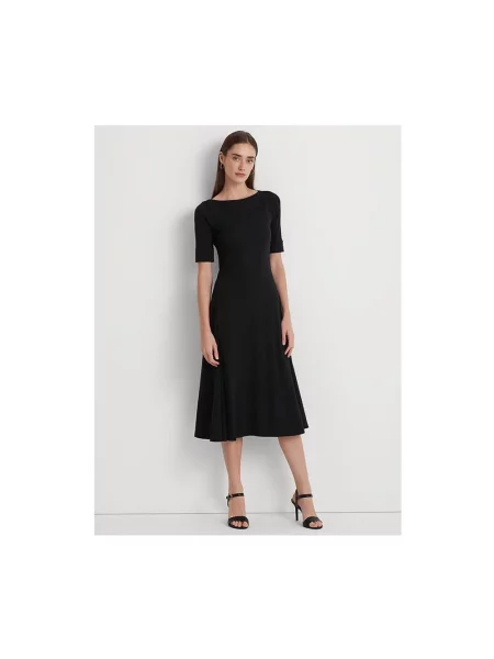 Sukienka midi z dekoltem w łódkę model ‘MUNZIE’ Lauren Ralph Lauren czarna