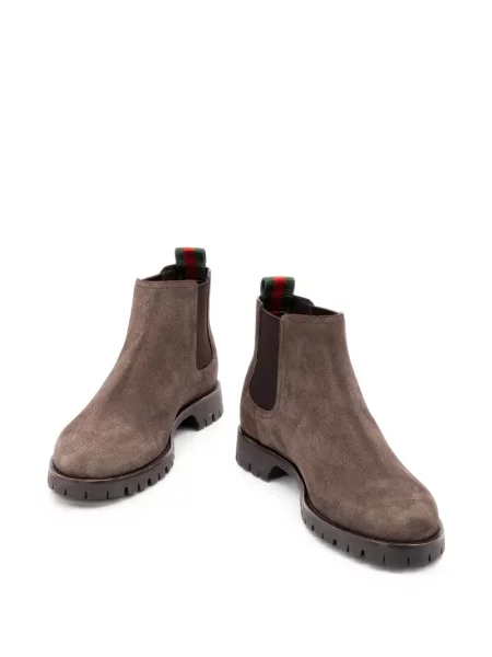 Botine Gucci cu dungi maro