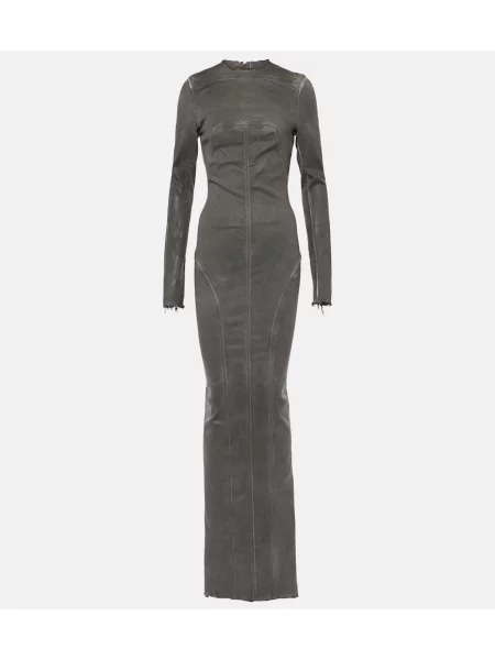 Rochie din denim Rick Owens gri