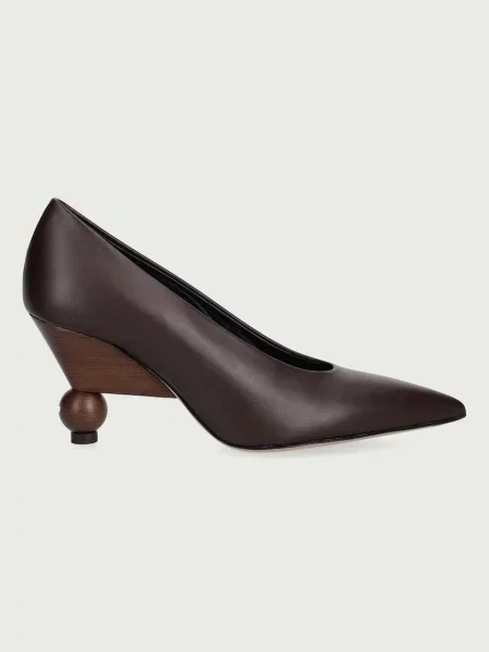 Weekend Max Mara pantofi cu stiletto din piele maro