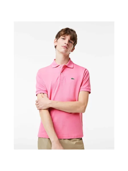 Koszulka polo Lacoste klasyczna z logo różowa