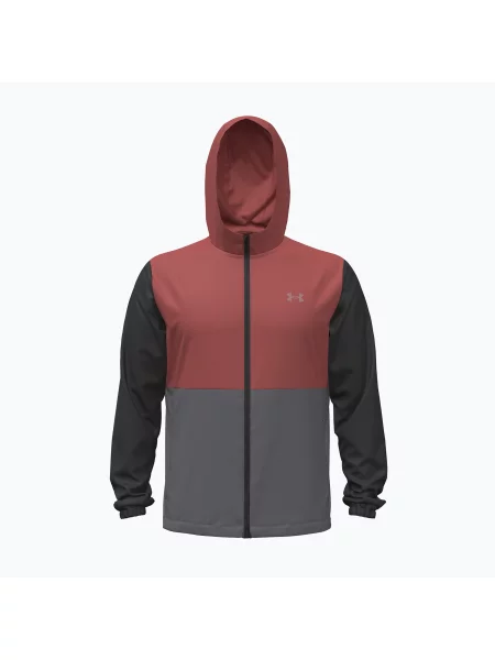 Kurtka do biegania Under Armour Velociti Hooded Jacket ultimate black/heritage red/reflective czarna