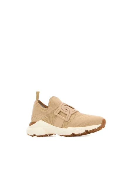Dzianinowe sneakersy Tod's wsuwane beżowe