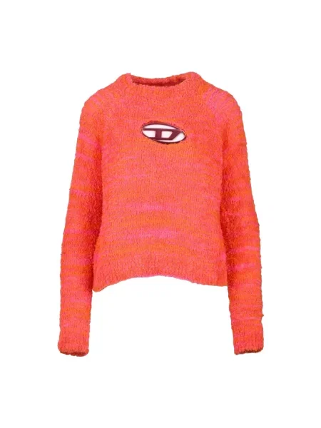 Dzianinowy sweter Diesel pomarańczowy