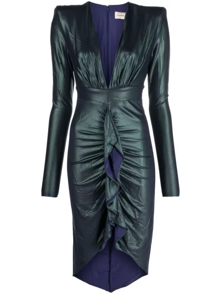 Rochie midi Alexandre Vauthier din jerseu drapată până la genunchi verde