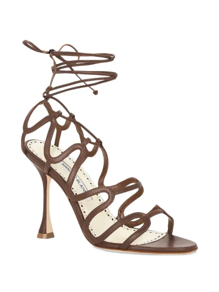 Sandale Manolo Blahnik din piele maro