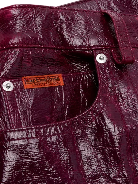Pantaloni Martine Rose din piele roșu
