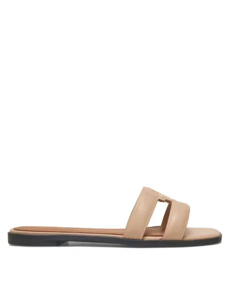 Papuci tip mules Tommy Hilfiger bej