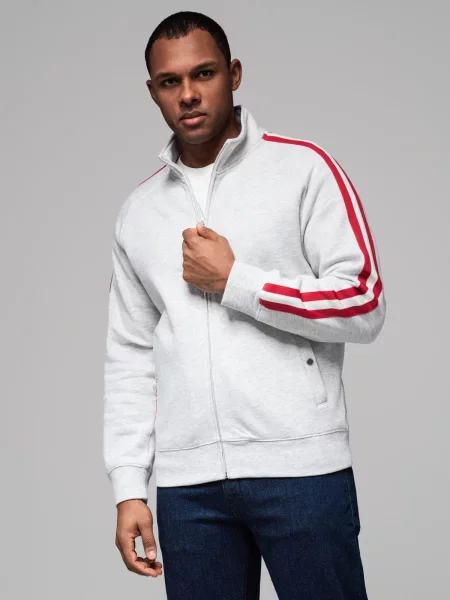 Hanorac Ombre cu dungi cu guler înalt gri