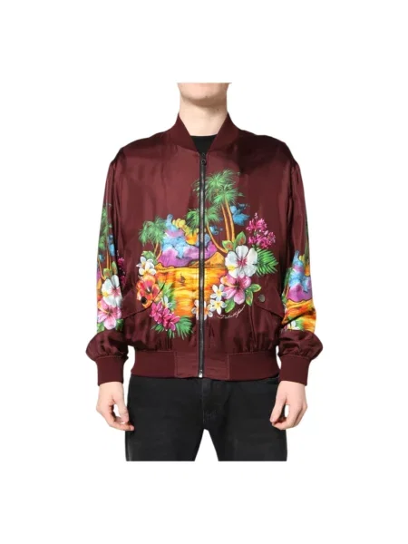 Jedwabny kurtka bomber Dolce And Gabbana