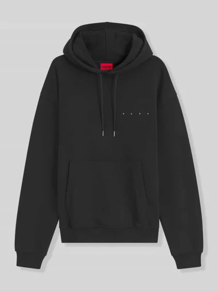 Bluza z kapturem o kroju regular fit z czystej bawełny model Dikenhood' Hugo czarna