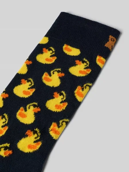 Skarpety z nadrukiem z logo Happy Socks granatowe