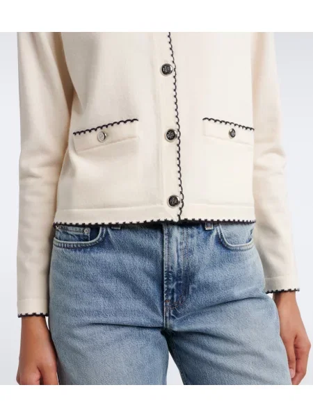 Cardigan Tory Burch de lână alb