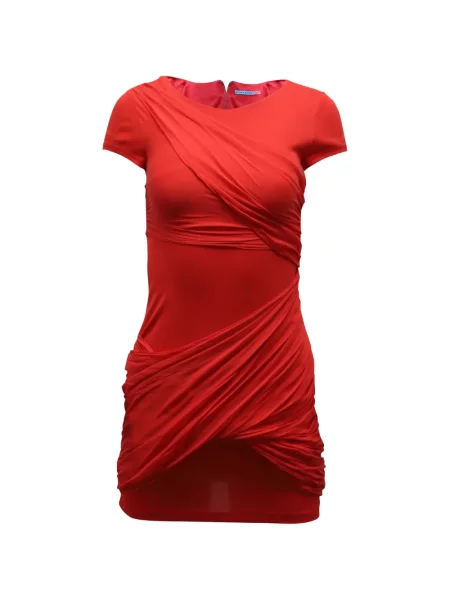 Rochie mini Alice + Olivia drapată scurtă de costum roșu