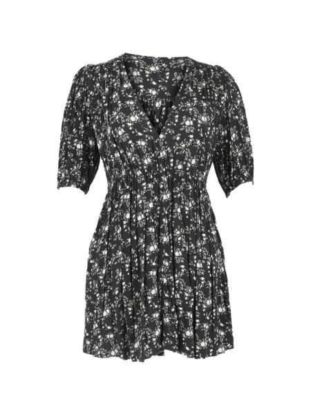 Rochie mini Ganni cu decolteu în V de costum negru