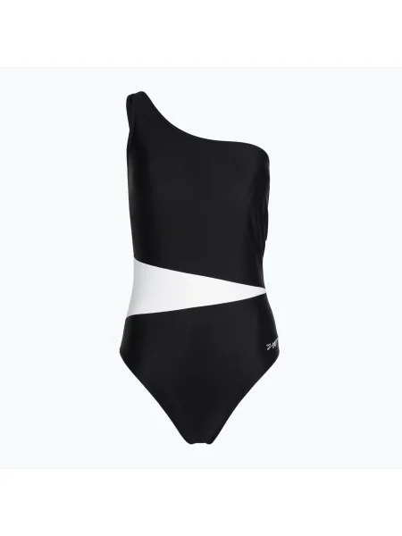 Costum de baie o singură piesă pentru femei Zoggs Lattice One Shoulder albastru alb