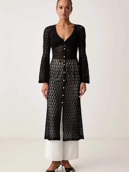 Twinset cardigan pentru femei cu vâscoză negru