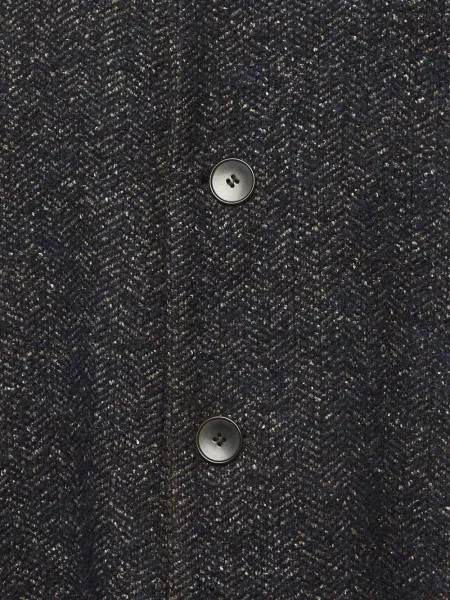 Palton Boss din tweed cu model herringbone albastru