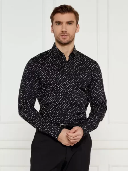 BOSS BLACK Cămașă H-HANK | stretch negru