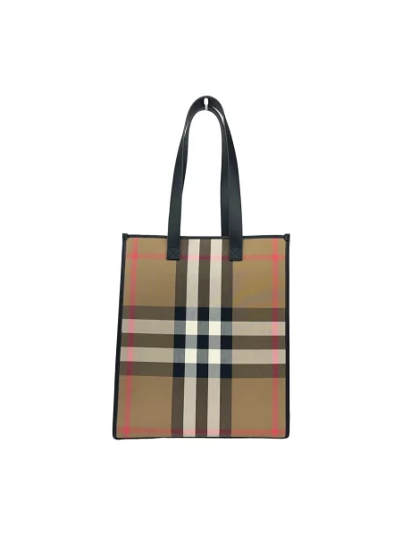 Shopperka Burberry skórzana w kratę