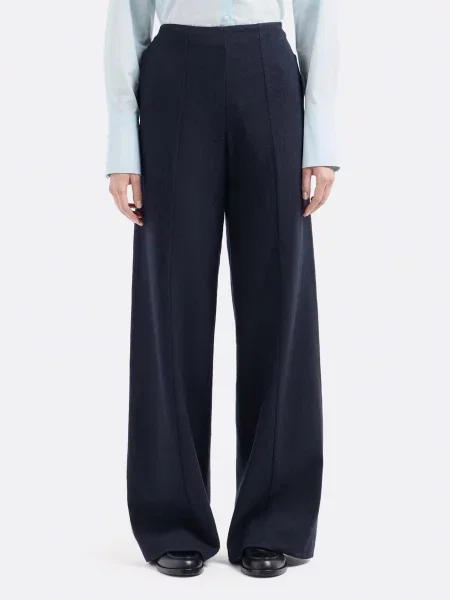 Вовняні Штани палаццо Emporio Armani темно-синій сині