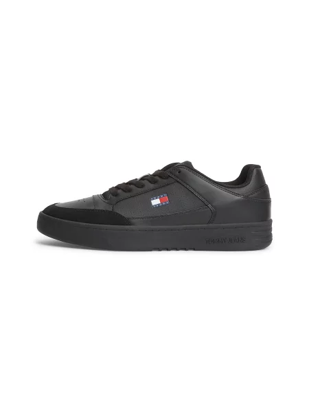 Sneakerși Tommy Jeans din piele negru