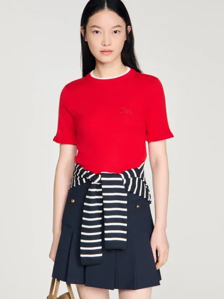 Вовняний светр Sandro червоний