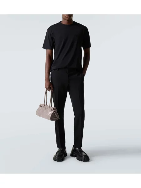 Tricou Prada din jerseu negru