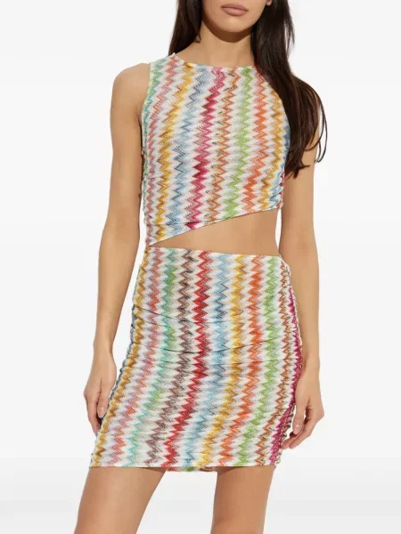 Rochie mini Missoni tricotate alb