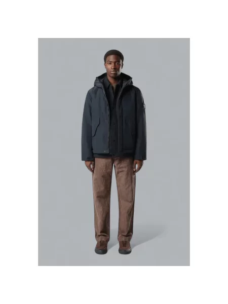 Krótka parka Stone Island z kamieniami niebieska