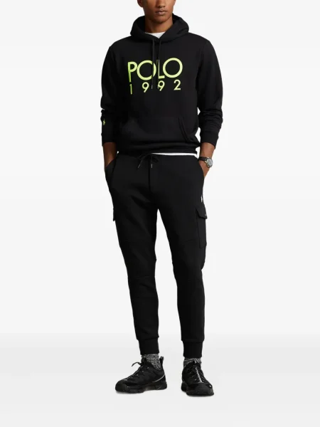 Поло тениска Polo Ralph Lauren от джърси с принт черно