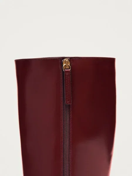 Кожаные сапоги Alohas бордовые