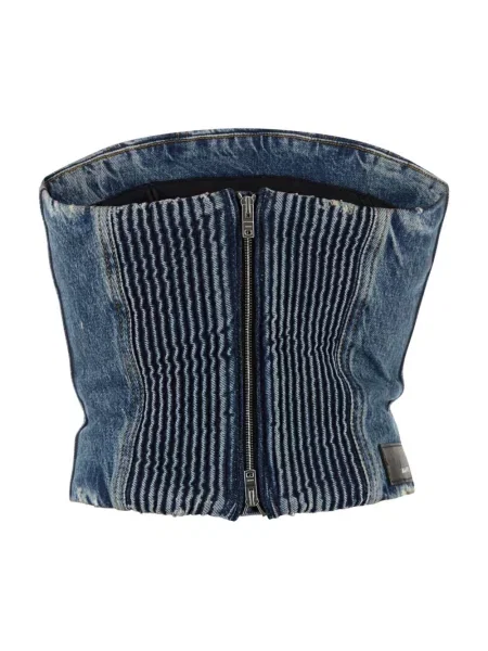 Top Amiri z falbankami czarny