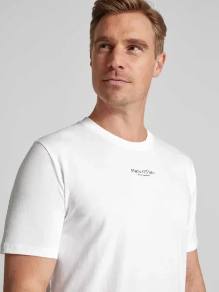 T-shirt o kroju regular fit z czystej bawełny Marc O'polo biała