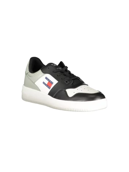 Wielobarwność trampki Tommy Jeans skórzane retro czarne