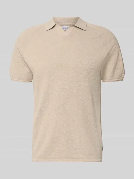 Koszulka polo o kroju regular fit z fakturowanym wzorem model HILL' Jack & Jones beżowe