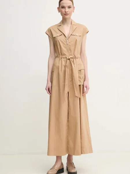 Gaudi sukienka maxi rozkloszowana beżowy