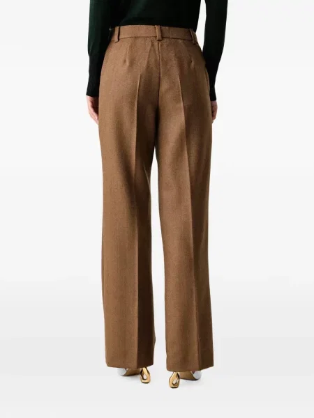 Pantaloni Luisa Spagnoli cu model herringbone maro