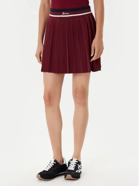 Guess Plisirano krilo Bordo rdeča