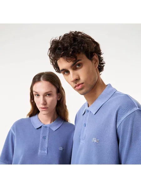 Поло Lacoste голубое